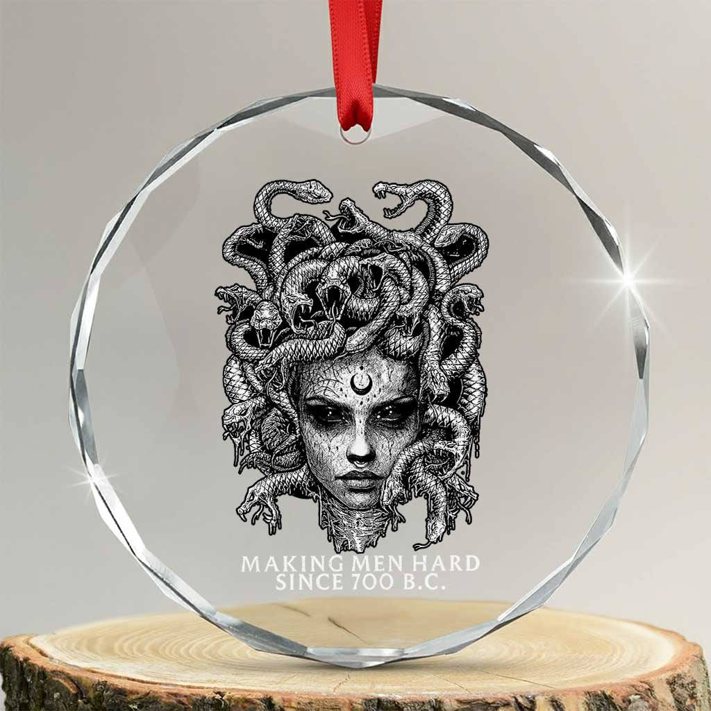 Funny Feminist Medusa Crystal Glass Ornament Making Men Hard Since 700 B.C Dark Myth Ancient - Wonder Print Shop