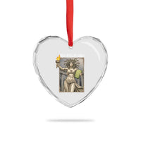 Funny Feminist Medusa Statue Of Liberty Heart Crystal Glass Ornament Girls Will Be Girls