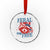 Funny Feral and Free Raccoon Crystal Glass Ornament Patriotic Bandana Animal 4th of July US Flag - Wonder Print Shop