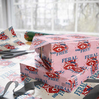 Funny Feral and Free Raccoon Wrapping Paper Roll Patriotic Bandana Animal 4th of July US Flag - Wonder Print Shop
