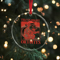 Funny Fierce Opossum Santa Crystal Glass Ornament Trans Right Or I Bites Christmas Gift - Wonder Print Shop