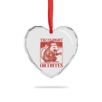 Funny Fierce Opossum Santa Heart Crystal Glass Ornament Trans Right Or I Bites Christmas Gift - Wonder Print Shop