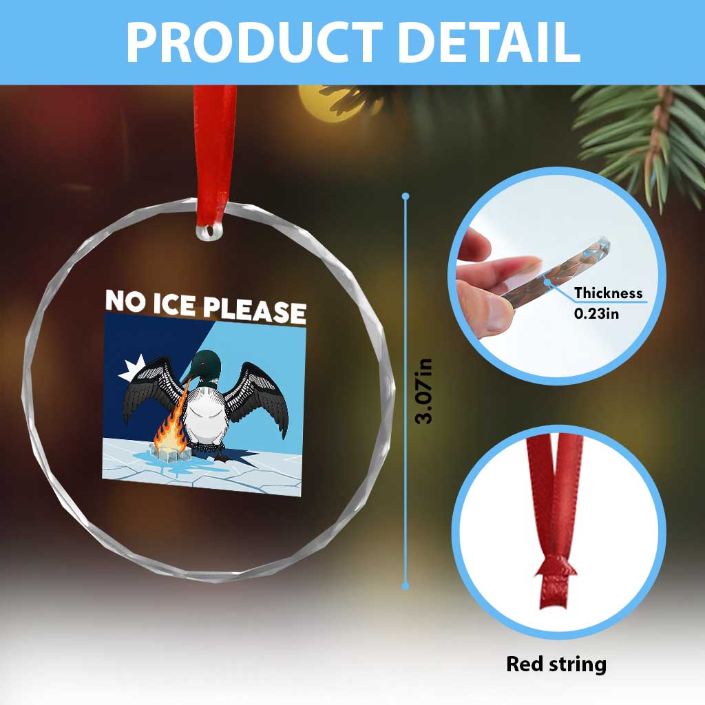 Funny Fire Breathing Loon Crystal Glass Ornament No Ice Please