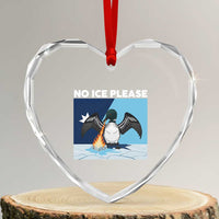 Funny Fire Breathing Loon Heart Crystal Glass Ornament No Ice Please