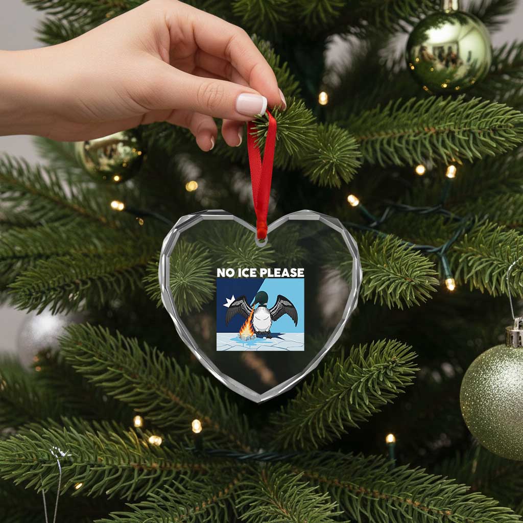 Funny Fire Breathing Loon Heart Crystal Glass Ornament No Ice Please
