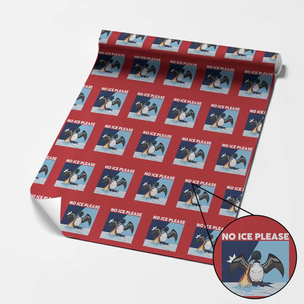 Funny Fire Breathing Loon Wrapping Paper Roll No Ice Please