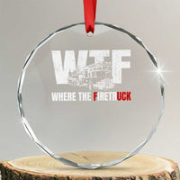 Funny Firefighter Crystal Glass Ornament WTF What The Firetruck Fireman Gift - Wonder Print Shop