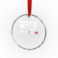 Funny Firefighter Crystal Glass Ornament WTF What The Firetruck Fireman Gift - Wonder Print Shop