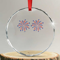 Funny Fireworks 4th of July Adult Humor Crystal Glass Ornament Just Here for The Fireworks