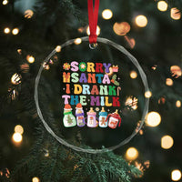 Funny First Xmas Crystal Glass Ornament Sorry Santa I Drank The Milk Retro Baby Bottle TS11