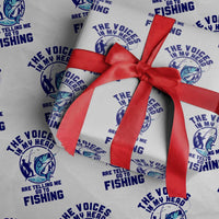 Funny Fisherman Wrapping Paper Roll The Voices In My Head Are Telling Me To Go Fishing - Wonder Print Shop