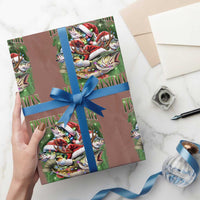 Funny Fishing Christmas Wrapping Paper Roll Fishing You A Very Merry Fishmas Santa Hat - Wonder Print Shop