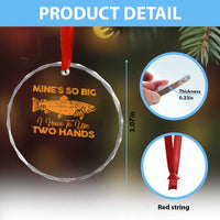 Funny Fishing Crystal Glass Ornament Mines So Big I Have To Use Two Hands Gag Gift TS10