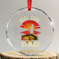 Funny Fishing Dad Crystal Glass Ornament Reel Cool Dad - Wonder Print Shop