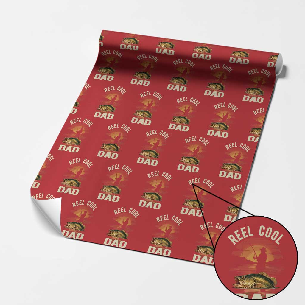 Funny Fishing Dad Wrapping Paper Roll Reel Cool Dad - Wonder Print Shop