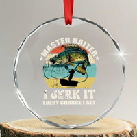 Funny Fishing Master-Baiter Crystal Glass Ornament Kayak Fishing Dad Grandpa Bass Fish Adult Humor TS02