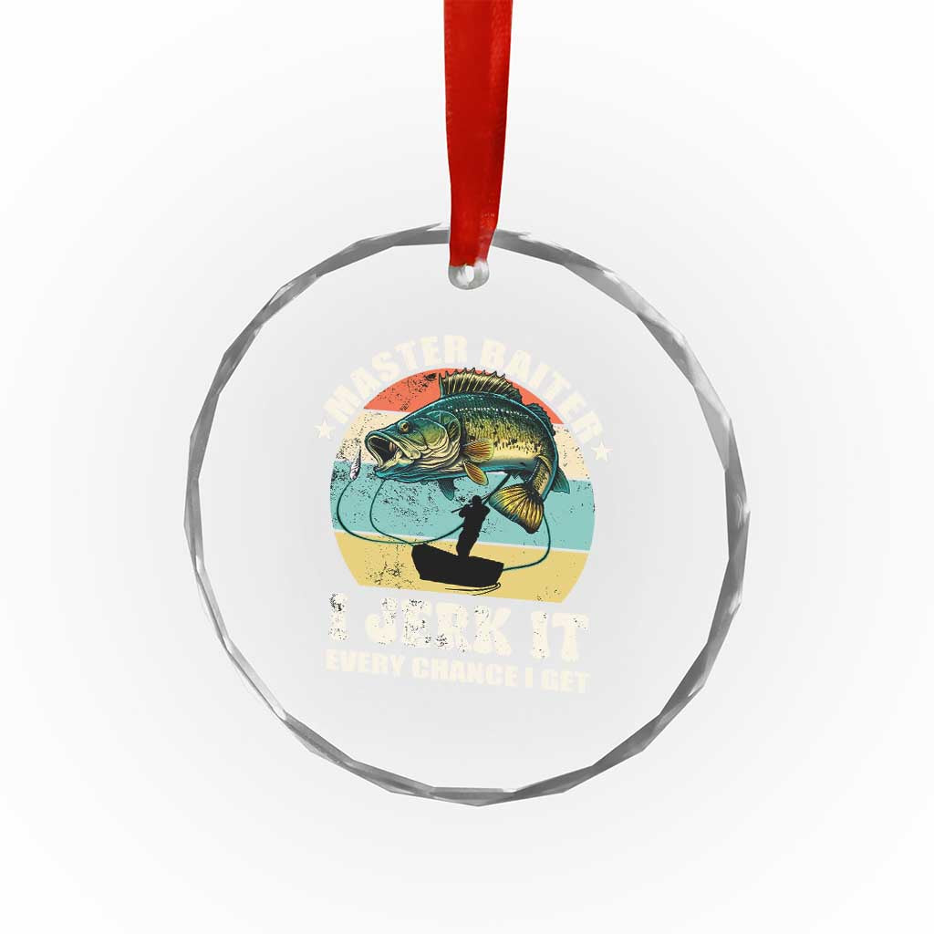 Funny Fishing Master-Baiter Crystal Glass Ornament Kayak Fishing Dad Grandpa Bass Fish Adult Humor TS02