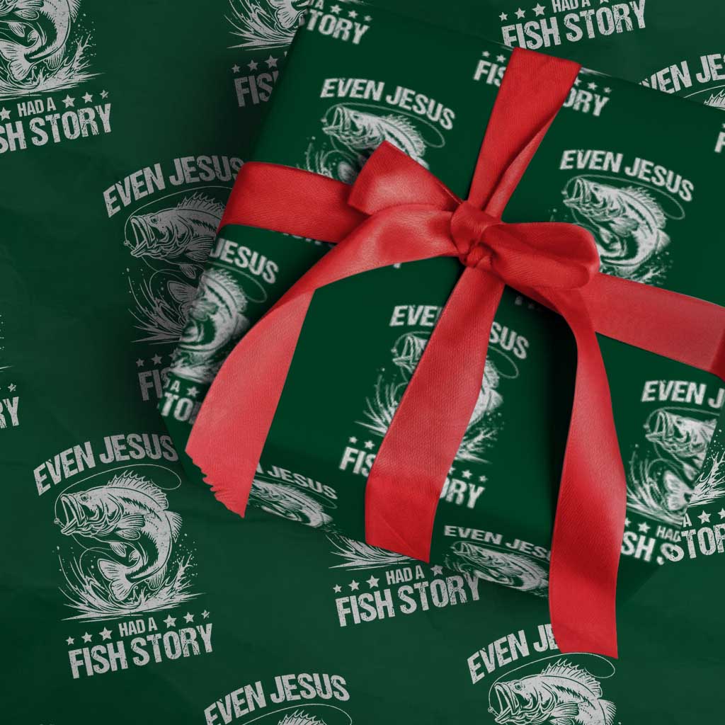 Funny Fishing Wrapping Paper Roll Even Jesus Had A Fish Story Funny Christian Fisherman - Wonder Print Shop
