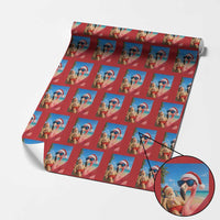 Funny Flamingo Beach Selfie Wrapping Paper Roll Christmas in July