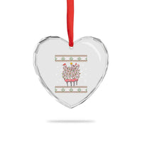 Funny Flamingo Family Xmas Light Tangled Heart Crystal Glass Ornament - Wonder Print Shop
