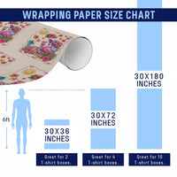Funny Flamingo Tropical Floral Summer Vacation Graphic Wrapping Paper Roll