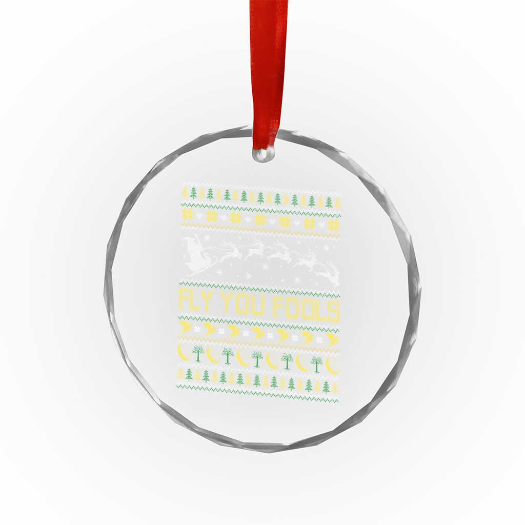 Funny Fly You Fools Christmas Crystal Glass Ornament Fantasy Movie Xmas Wizard Santa - Wonder Print Shop