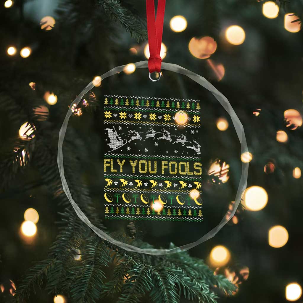 Funny Fly You Fools Christmas Crystal Glass Ornament Fantasy Movie Xmas Wizard Santa - Wonder Print Shop