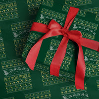 Funny Fly You Fools Christmas Wrapping Paper Roll Fantasy Movie Xmas Wizard Santa - Wonder Print Shop