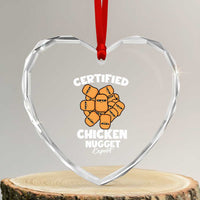 Funny Food Lover Gift Heart Crystal Glass Ornament Certified Chicken Nugget Expert - Wonder Print Shop