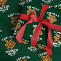 Funny Food Lover Gift Wrapping Paper Roll Certified Chicken Nugget Expert - Wonder Print Shop