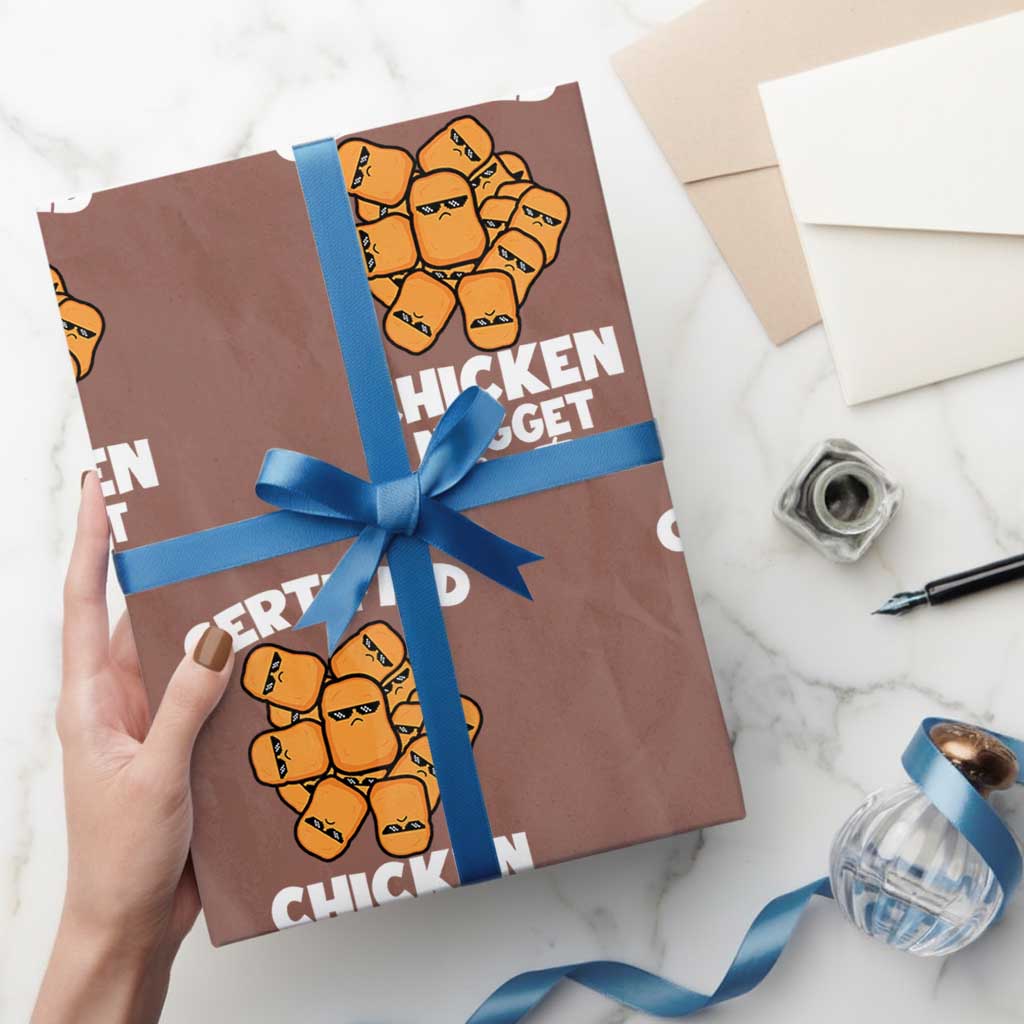 Funny Food Lover Gift Wrapping Paper Roll Certified Chicken Nugget Expert - Wonder Print Shop
