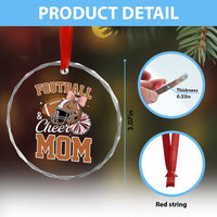 Funny Football And Cheer Mom Quote Crystal Glass Ornament Sports Season Gift - Wonder Print Shop