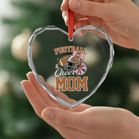 Funny Football And Cheer Mom Quote Heart Crystal Glass Ornament Sports Season Gift - Wonder Print Shop