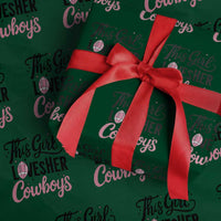 Funny Football Fan Gift Wrapping Paper Roll This Girl Loves Her Cowboys - Wonder Print Shop