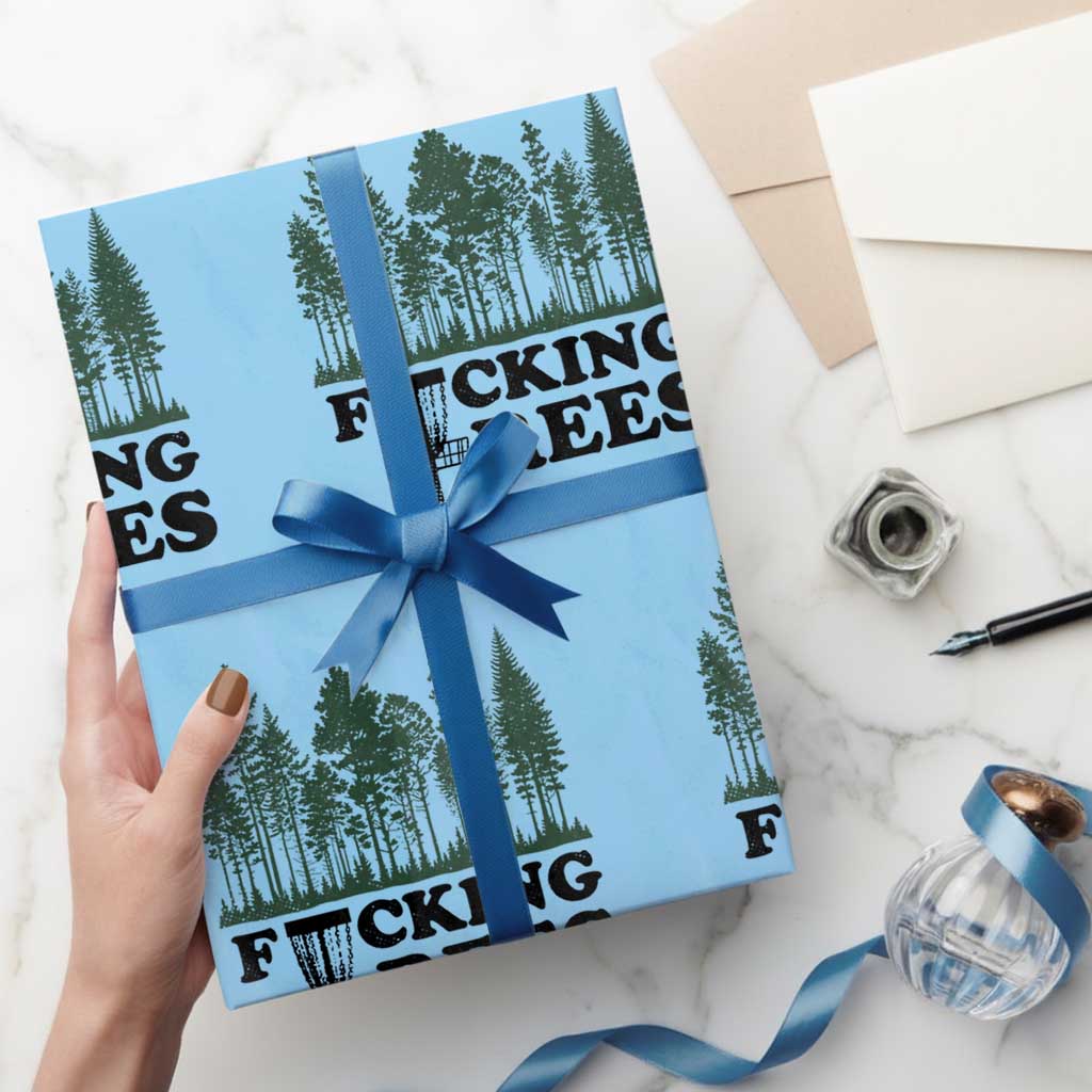 Funny Forest Disc Golf Humor Fcking Trees Wrapping Paper Roll