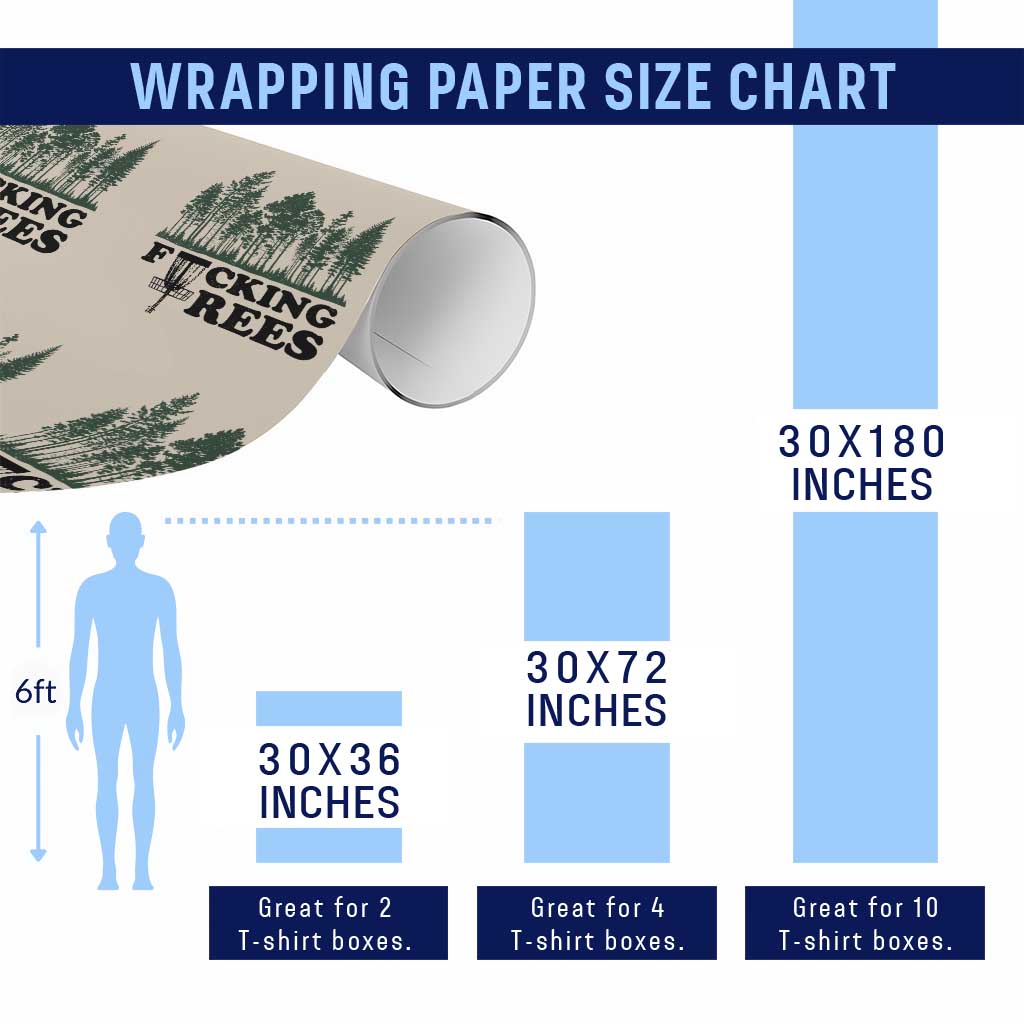 Funny Forest Disc Golf Humor Fcking Trees Wrapping Paper Roll