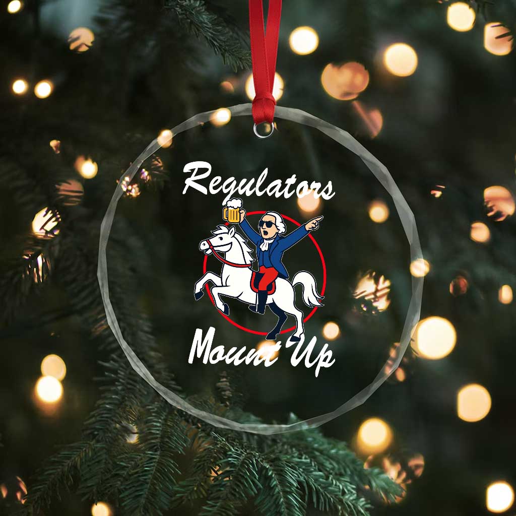 Funny Founding Father Patriotic Drinking Crystal Glass Ornament Regulators Mount Up 4th of July TS02