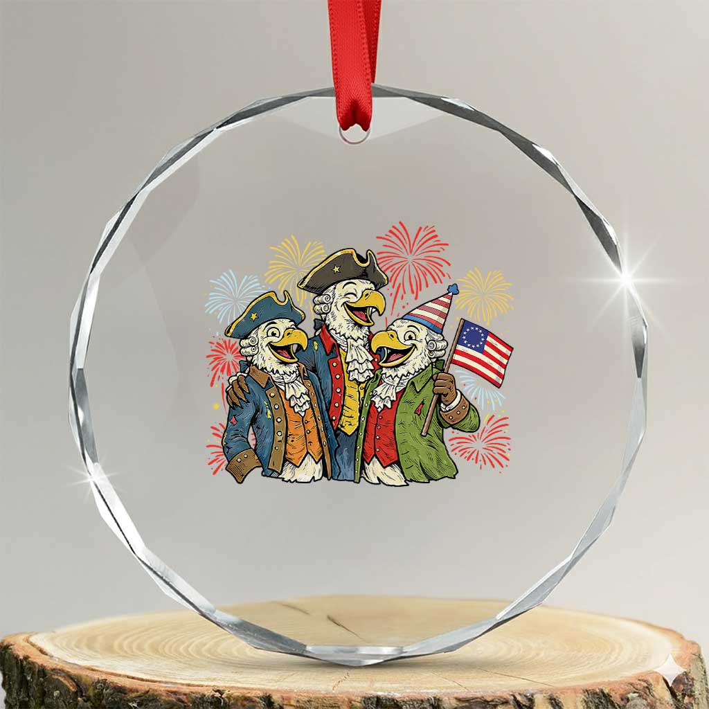 Funny Founding Fathers Eagle Crystal Glass Ornament 250th Anniversary America Patriotic Gift
