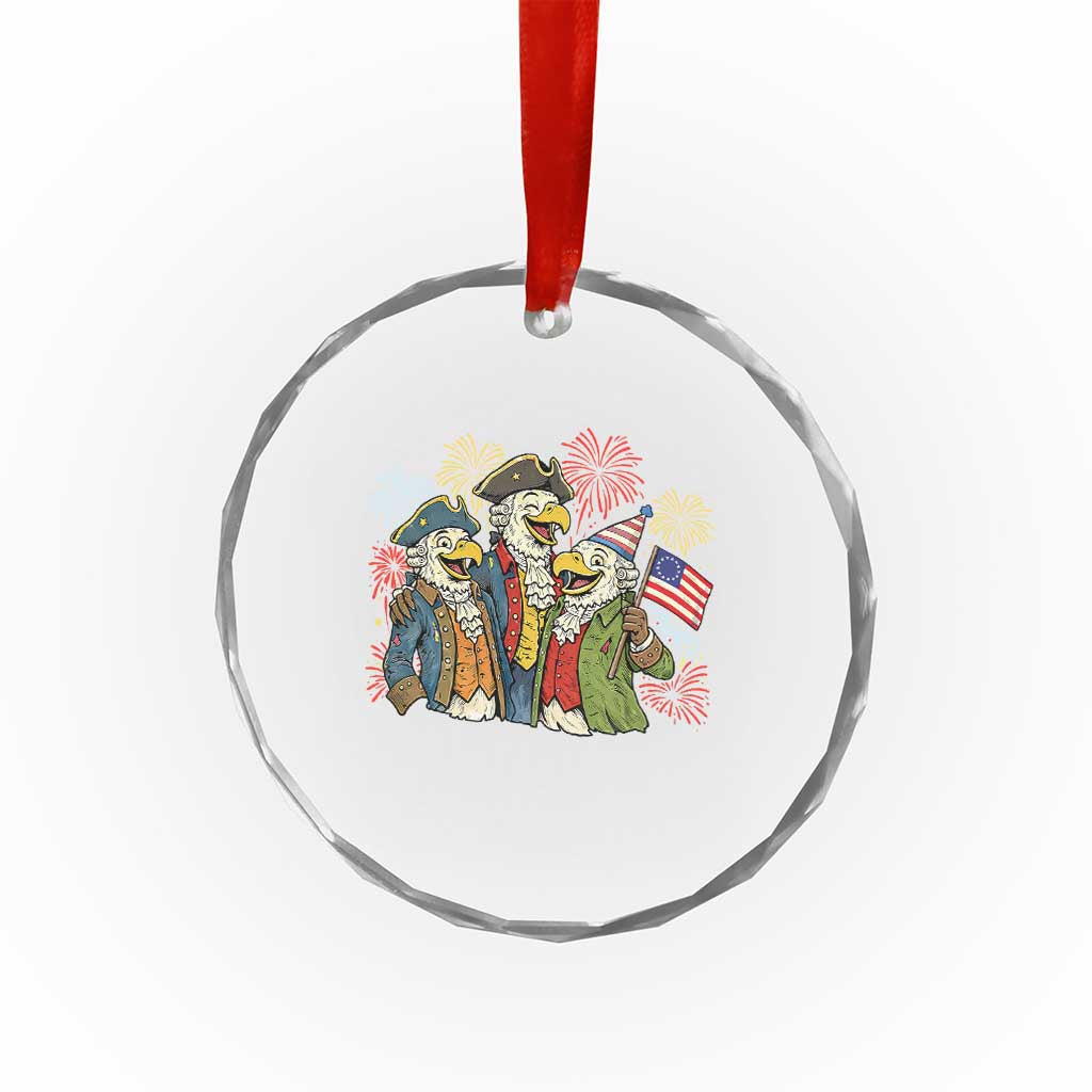 Funny Founding Fathers Eagle Crystal Glass Ornament 250th Anniversary America Patriotic Gift