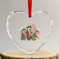Funny Founding Fathers Eagle Heart Crystal Glass Ornament 250th Anniversary America Patriotic Gift