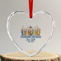 Funny Founding Fathers Fan Club Heart Crystal Glass Ornament American History Lovers
