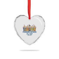 Funny Founding Fathers Fan Club Heart Crystal Glass Ornament American History Lovers