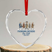 Funny Founding Fathers Fan Club Heart Crystal Glass Ornament Patriotic American History