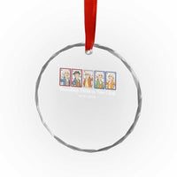 Funny Founding Fathers Fan Club Patriotic History Crystal Glass Ornament