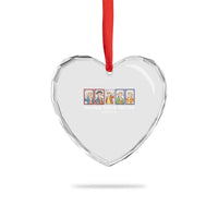 Funny Founding Fathers Fan Club Patriotic History Heart Crystal Glass Ornament