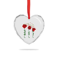 Funny Foxtrot Delta Tango Heart Crystal Glass Ornament Vintage Rose Flowers Butterfly - Wonder Print Shop