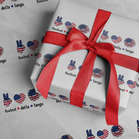 Funny Foxtrots Delta Tangos Wrapping Paper Roll American Flag Peace Sign Heart Sunflower - Wonder Print Shop