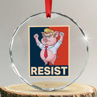 Funny Freedom Pig Resistance Movement Political Satire Meme Gift Crystal Glass Ornament - Wonder Print Shop