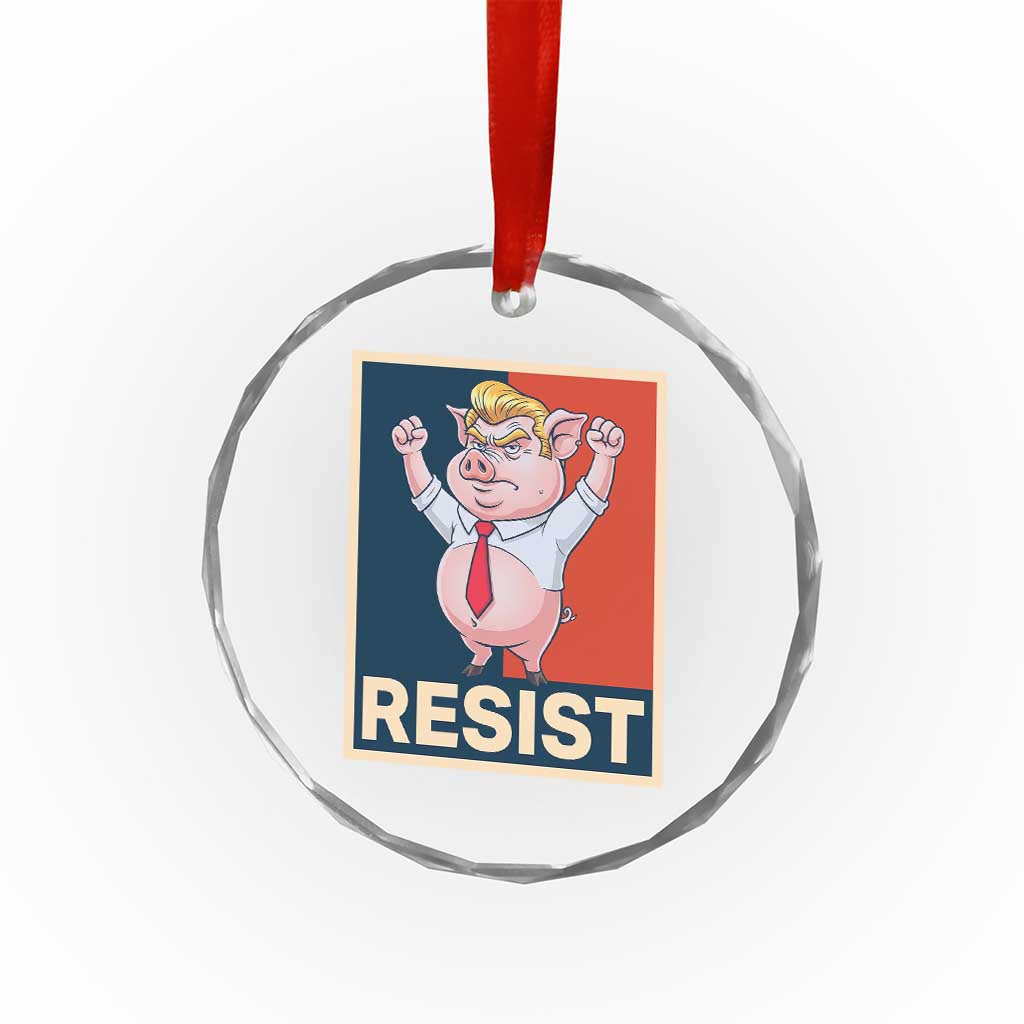 Funny Freedom Pig Resistance Movement Political Satire Meme Gift Crystal Glass Ornament - Wonder Print Shop