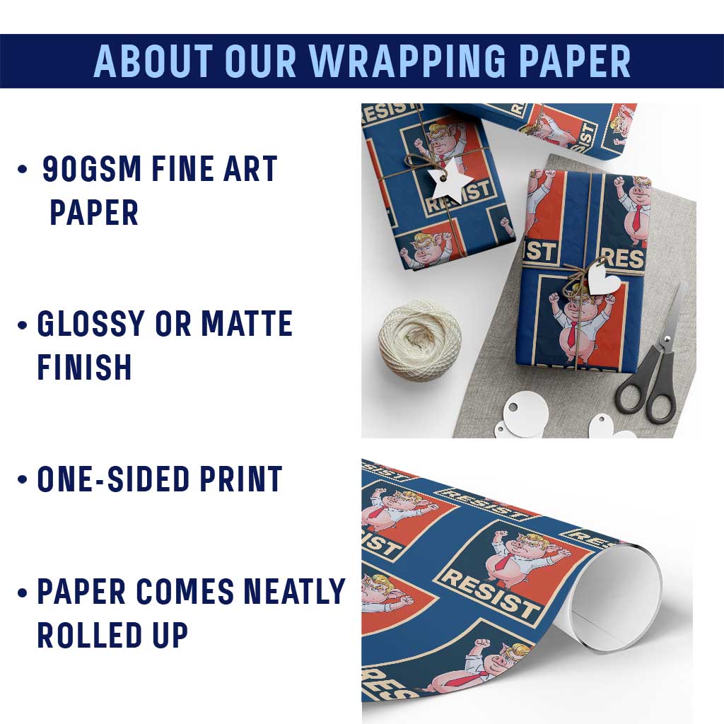 Funny Freedom Pig Resistance Movement Political Satire Meme Gift Wrapping Paper Roll - Wonder Print Shop
